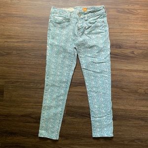 High-waisted Floral Cigarette Skinny Jeans